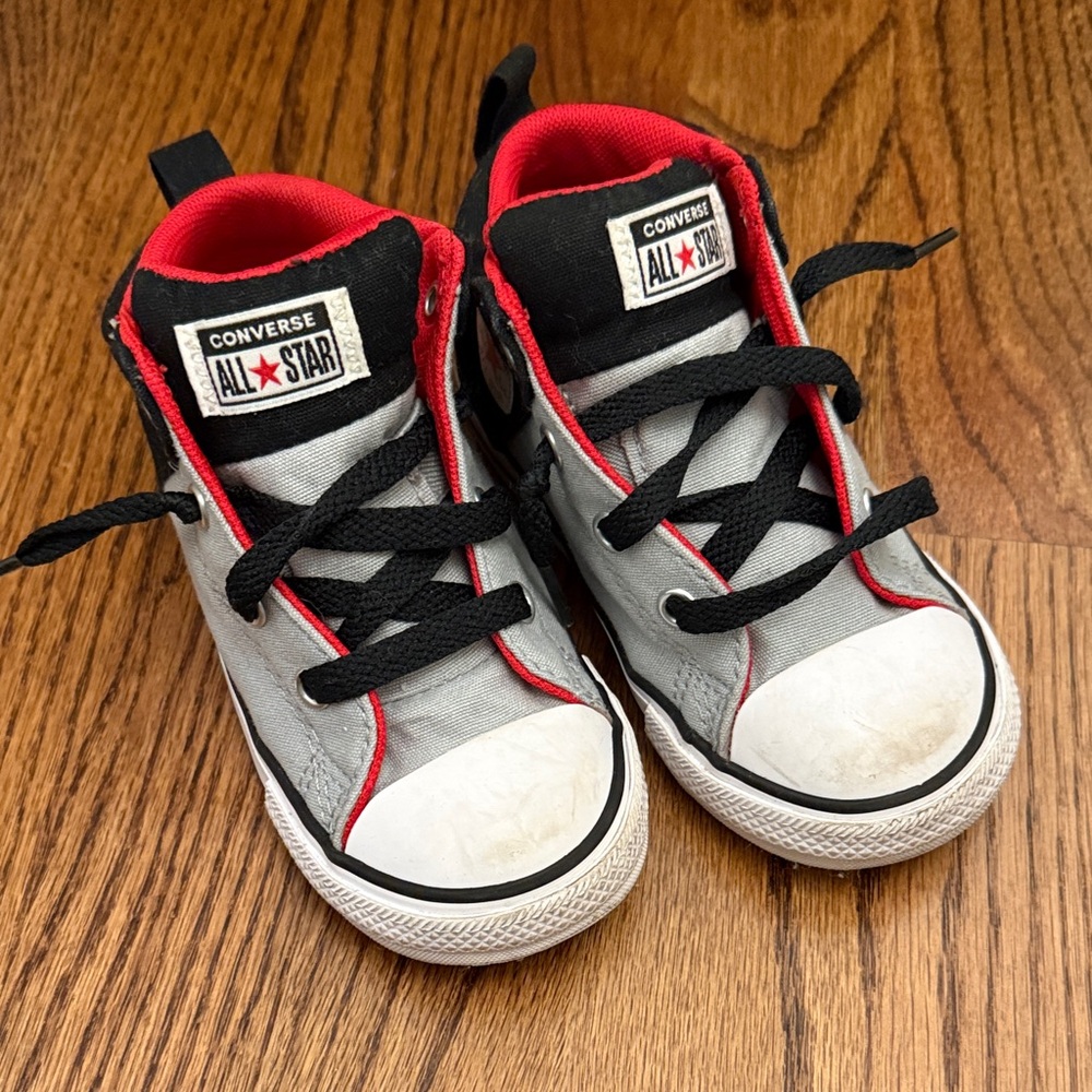 Converse Kids' Gray and Red Sneakers